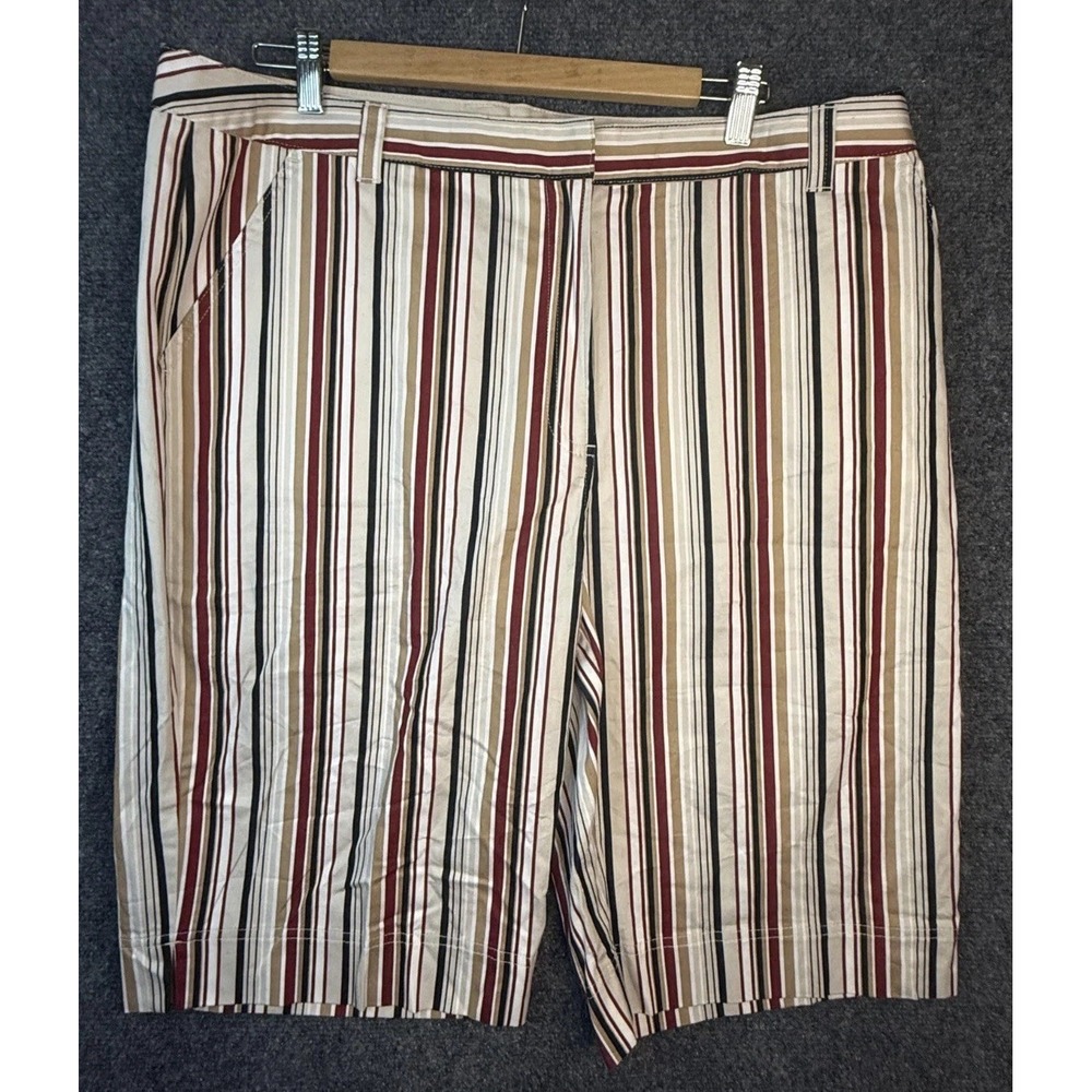Kim Rogers Bermuda Shorts Women's Size 18 Multicolor Striped Slash Pockets NWT